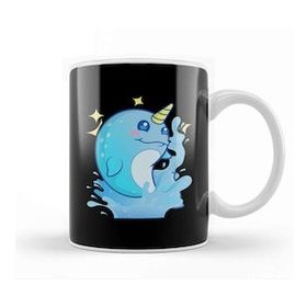 Baskı Dükkanı Adorable Narwhal The Unicorn of The Sea Kupa Bardak
