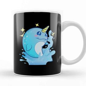 Baskı Dükkanı Adorable Narwhal The Unicorn of The Sea Kupa Bardak