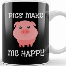 Baskı Dükkanı Adorable Pigs Make Me Happy Cute Piglet Pig Girl Kupa Bardak