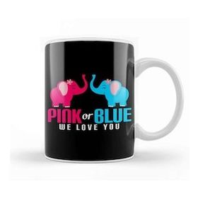 Baskı Dükkanı Adorable Pink Or Blue We Love You Baby Elephants Kupa