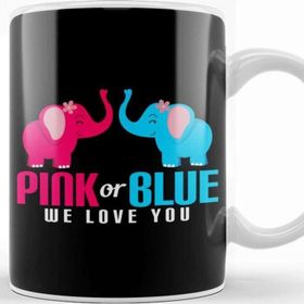 Baskı Dükkanı Adorable Pink Or Blue We Love You Baby Elephants Kupa