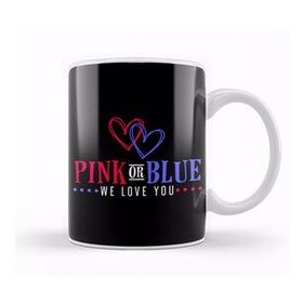 Baskı Dükkanı Adorable Pink Or Blue We Love You Gender Reveal Kupa Bardak