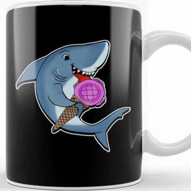 Baskı Dükkanı Adorable Shark Licking Ice Cream Cute Shark Lovers Kupa Bardak