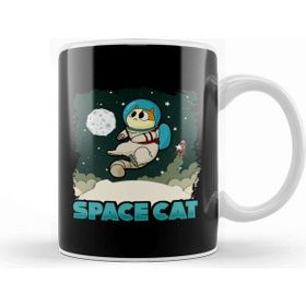 Baskı Dükkanı Adorable Space Cat Cute Kitty Astronaut Exploring Kupa