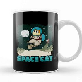 Baskı Dükkanı Adorable Space Cat Cute Kitty Astronaut Exploring Kupa