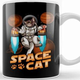 Baskı Dükkanı Adorable Space Cat Cute Kitty Astronaut Exploring Kupa
