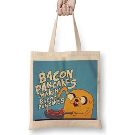 Baskı Dükkanı Adventure Time Bacon Pancakes 012 Bez Kadın Günlük Çanta