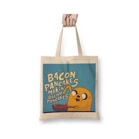 Baskı Dükkanı Adventure Time Bacon Pancakes 012 Bez Kadın Günlük Çanta