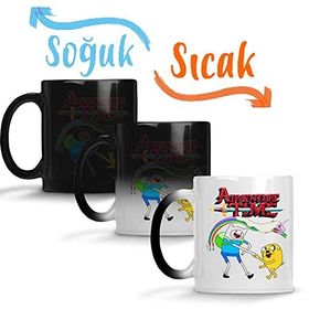 Baskı Dükkanı Adventure Time Finn Jake Princess Bubblegum Marceline Martin Mertens Flame Princesss Sihirli Porselen Kupa