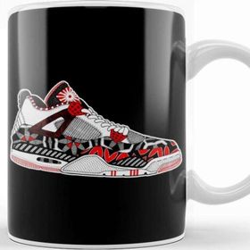 Baskı Dükkanı Air Jordan 13 Retro AJ13 Panda White and Black Basketball Fans Art Kupa