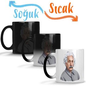 Baskı Dükkanı Albert Einstein Love Sihirli Porselen Kupa