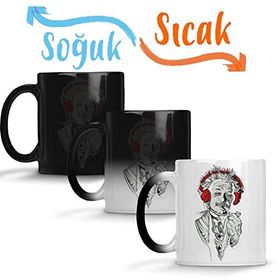Baskı Dükkanı Albert Einstein Müzik Sihirli Porselen Kupa