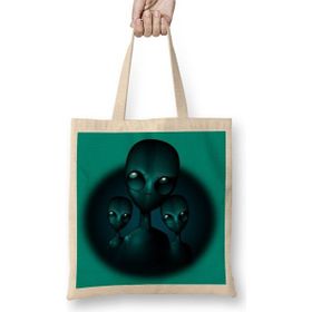 Baskı Dükkanı Alien Uzaylı Bez Çanta
