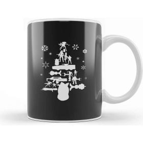 Baskı Dükkanı Aliens Christmas Tree Silhouette White Kupa Bardak