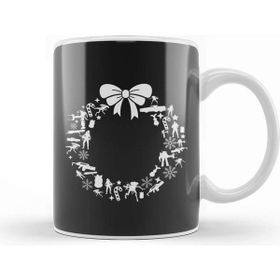 Baskı Dükkanı Aliens Christmas Wreath Pattern Kupa Bardak