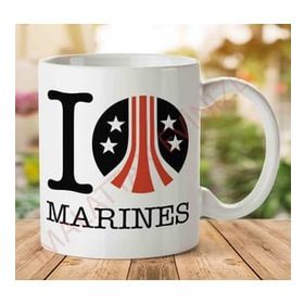 Baskı Dükkanı Aliens I Heart Marines Kupa