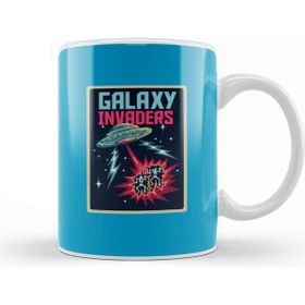 Baskı Dükkanı Aliens Retro Pixel Galaxy Invaders Kupa