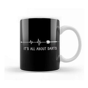 Baskı Dükkanı All About Darts Heartbeat Dart Player Arrow Dartboard Aim Kupa