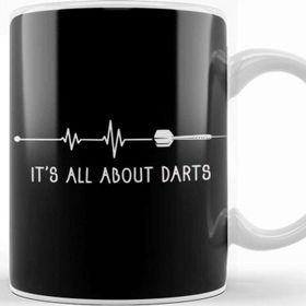 Baskı Dükkanı All About Darts Heartbeat Dart Player Arrow Dartboard Aim Kupa