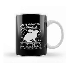 Baskı Dükkanı All I Want for Christmas is a Bunny Knit Pattern Kupa