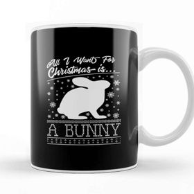 Baskı Dükkanı All I Want for Christmas is a Bunny Knit Pattern Kupa