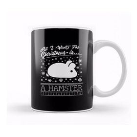 Baskı Dükkanı All I Want For Christmas is a Hamster Knit Pattern Kupa Bardak