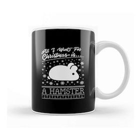 Baskı Dükkanı All I Want For Christmas is a Hamster Knit Pattern Kupa Bardak