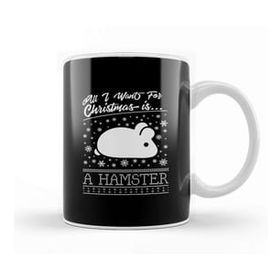 Baskı Dükkanı All I Want For Christmas is a Hamster Knit Pattern Kupa Bardak