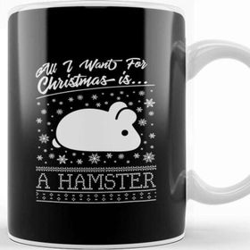 Baskı Dükkanı All I Want For Christmas is a Hamster Knit Pattern Kupa Bardak