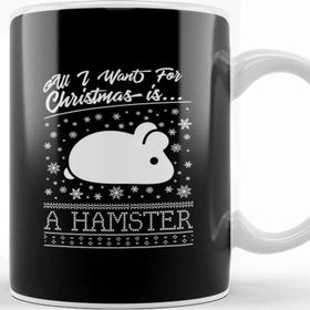 Baskı Dükkanı All I Want For Christmas is a Hamster Knit Pattern Kupa Bardak
