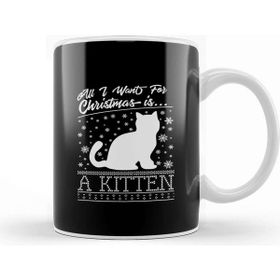 Baskı Dükkanı All I Want For Christmas is a Kitten Knit Pattern Kupa Bardak
