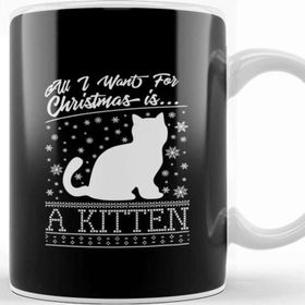Baskı Dükkanı All I Want For Christmas is a Kitten Knit Pattern Kupa Bardak
