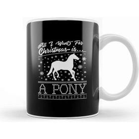 Baskı Dükkanı All I Want For Christmas İs a Pony Knit Pattern Kupa