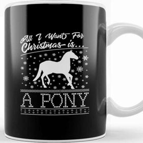 Baskı Dükkanı All I Want For Christmas İs a Pony Knit Pattern Kupa