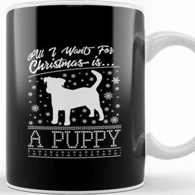 Baskı Dükkanı All I Want For Christmas is a Puppy Knit Pattern Kupa