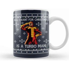 Baskı Dükkanı All I Want For Christmas İs a Turbo Man Jingle All The Way Kupa