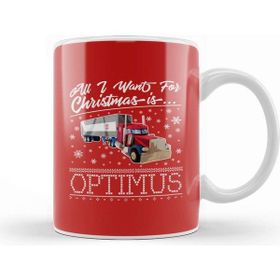 Baskı Dükkanı All I Want For Christmas İs Optimus Prime Transformers Kupa Bardak