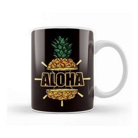 Baskı Dükkanı Aloha Beach Pineapple Hawaii Tropical Summer Ocean Island Kupa Bardak