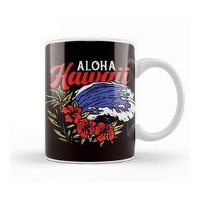 Baskı Dükkanı Aloha Vacation Hawaii Island Ocean Wave Surf Beach Hibiscus Kupa