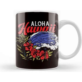 Baskı Dükkanı Aloha Vacation Hawaii Island Ocean Wave Surf Beach Hibiscus Kupa