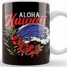 Baskı Dükkanı Aloha Vacation Hawaii Island Ocean Wave Surf Beach Hibiscus Kupa