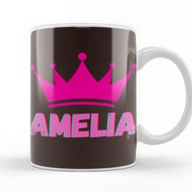 Baskı Dükkanı Amelia Name Personalized Custom Vintage Retro Rainbow Style Design Gift Baby Gift For Her Kupa