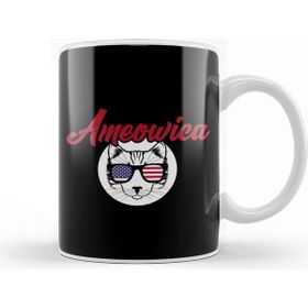 Baskı Dükkanı Ameowica Funny Cat American Meow Kitty Cute Kitten Kupa