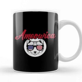 Baskı Dükkanı Ameowica Funny Cat American Meow Kitty Cute Kitten Kupa