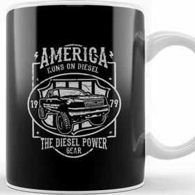 Baskı Dükkanı America Runs On Diesel Truck Kupa