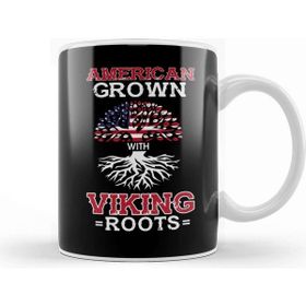 Baskı Dükkanı American Grown With Viking Roots Patriotic Norse Kupa