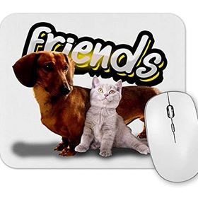 Baskı Dükkanı Amigos Sinceros Pug Cat Köpek Kedi Mouse Pad