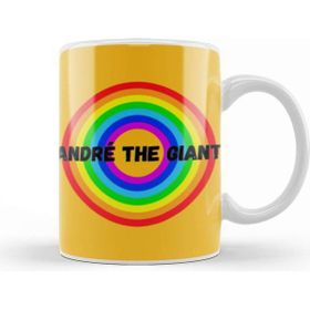Baskı Dükkanı André The Giant Vintage Retro Rainbow Style Warriors Design Wrestlers Gift Kupa Bardak