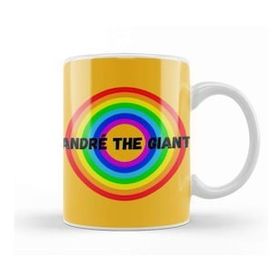 Baskı Dükkanı André The Giant Vintage Retro Rainbow Style Warriors Design Wrestlers Gift Kupa Bardak