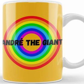 Baskı Dükkanı André The Giant Vintage Retro Rainbow Style Warriors Design Wrestlers Gift Kupa Bardak